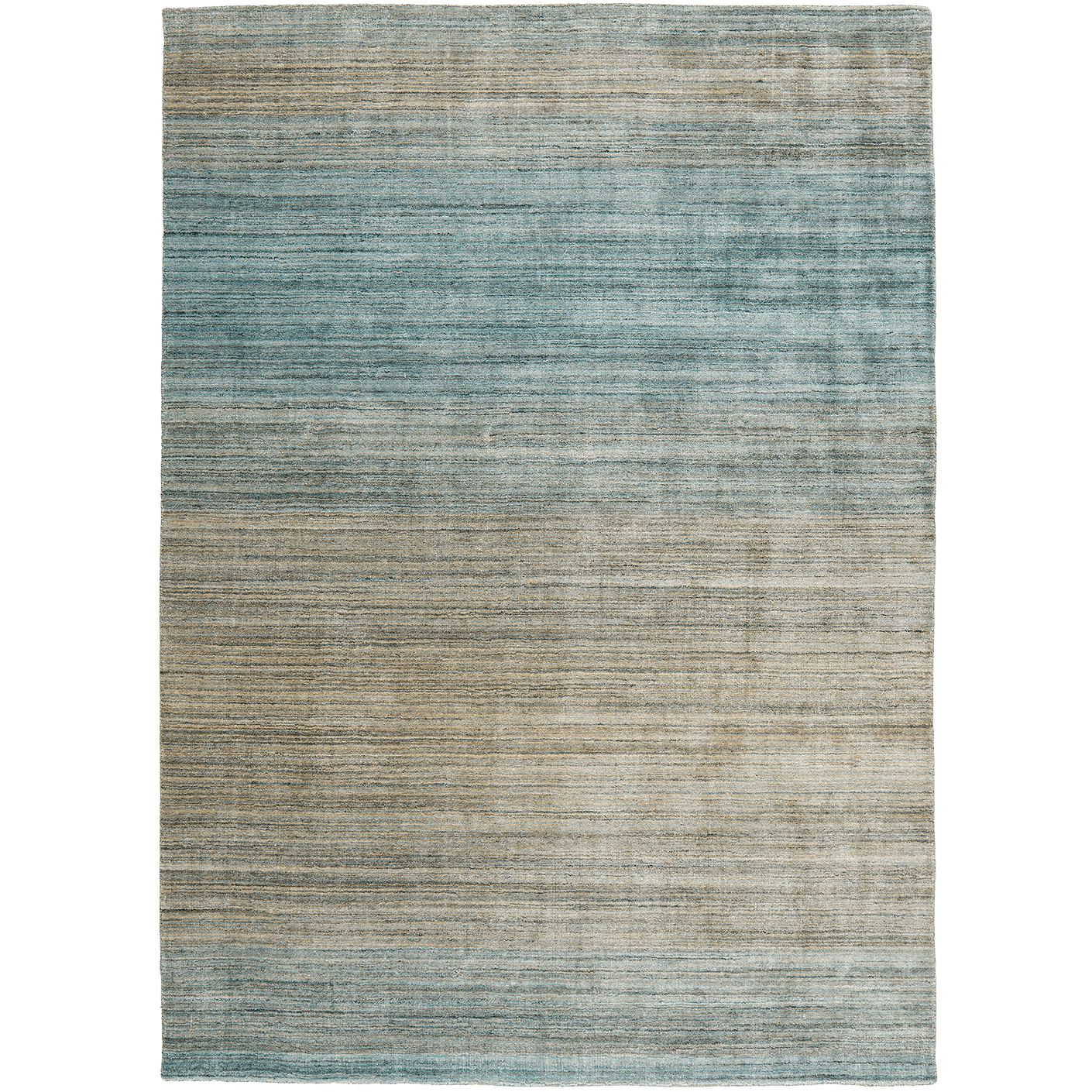 Ava Sandy carpets in turquoise and beige, shown in a product top view as image 1