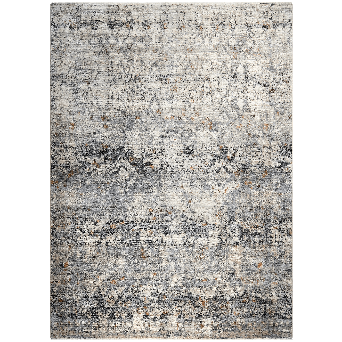 Ethan Ashton carpets in grey and beige, shown in a product top view as image 1
