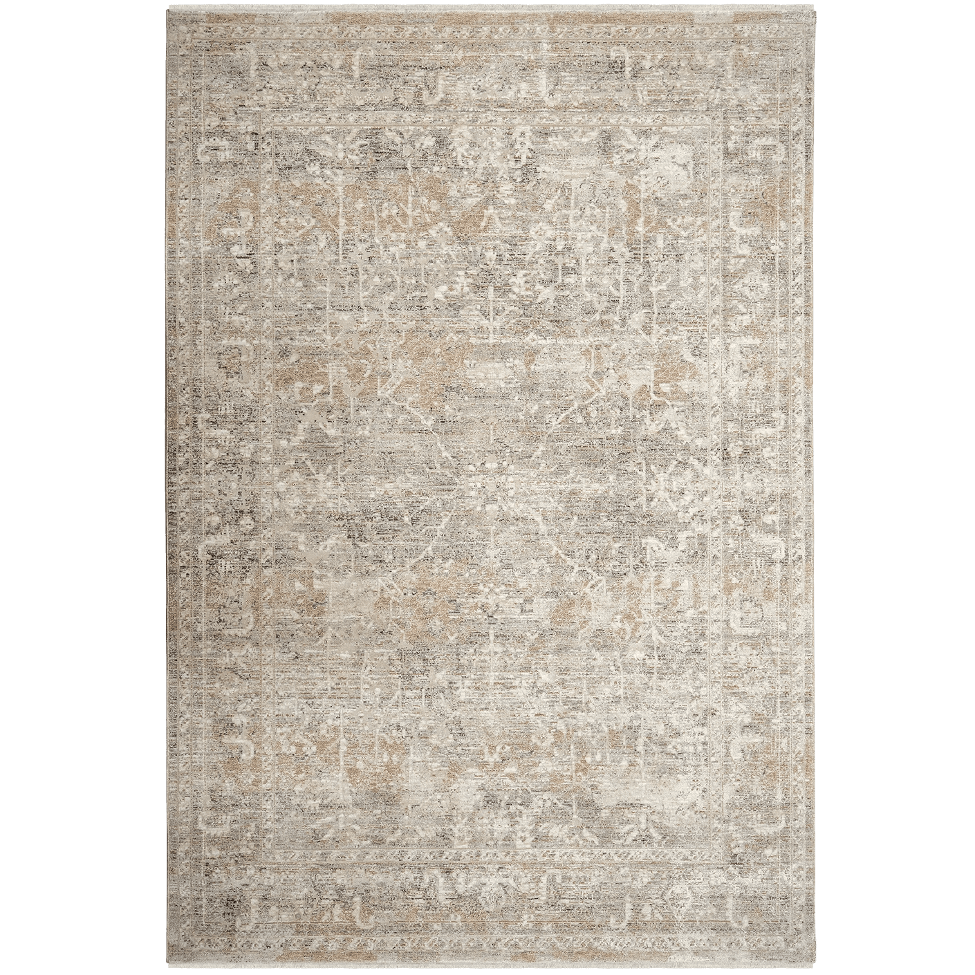 Hana Sandy carpets in beige and taupe, shown in a product top view as image 1
