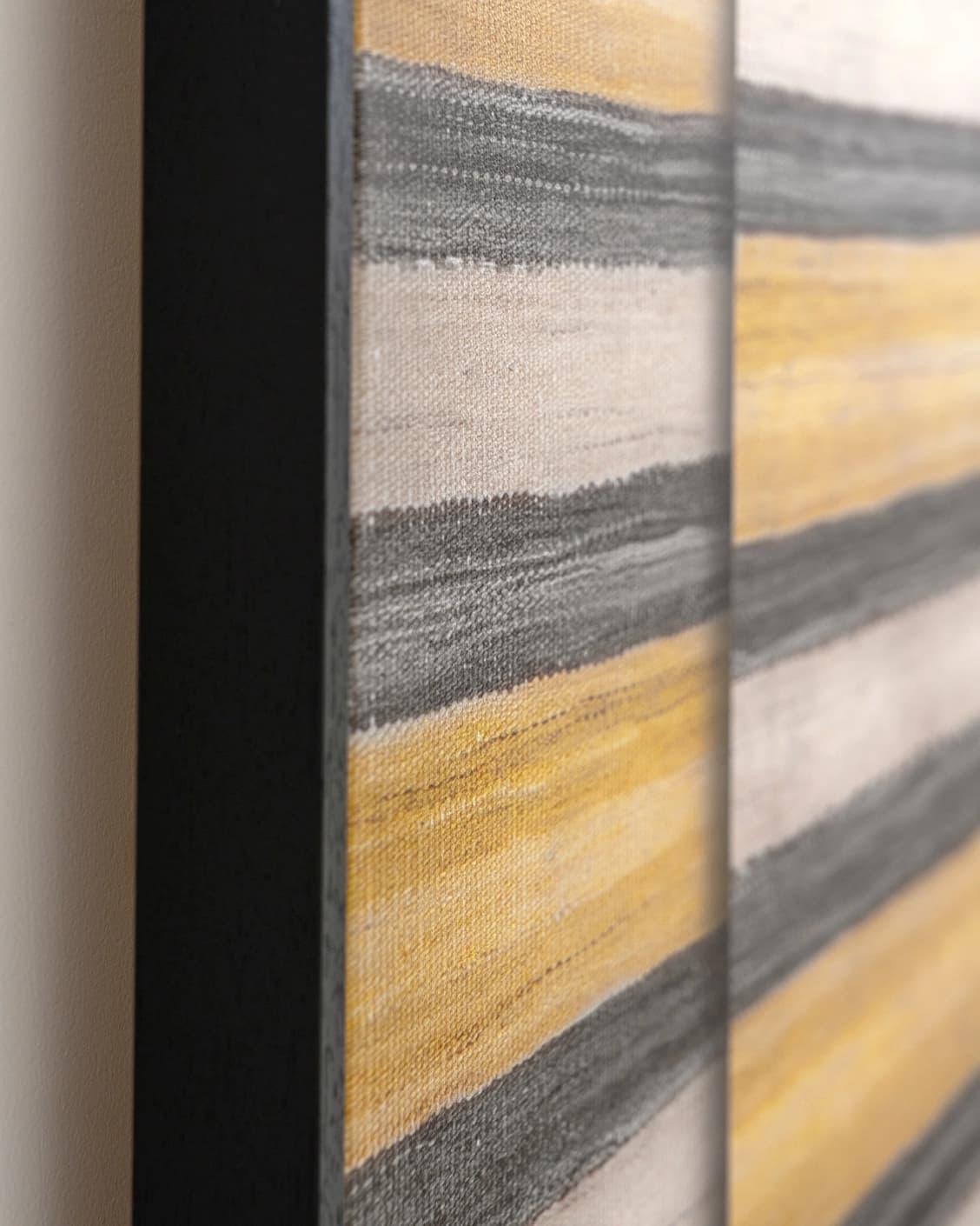 Bumblebee Grey canvas in grey, beige and yellow, shown in a lifestyle close-up as image 6