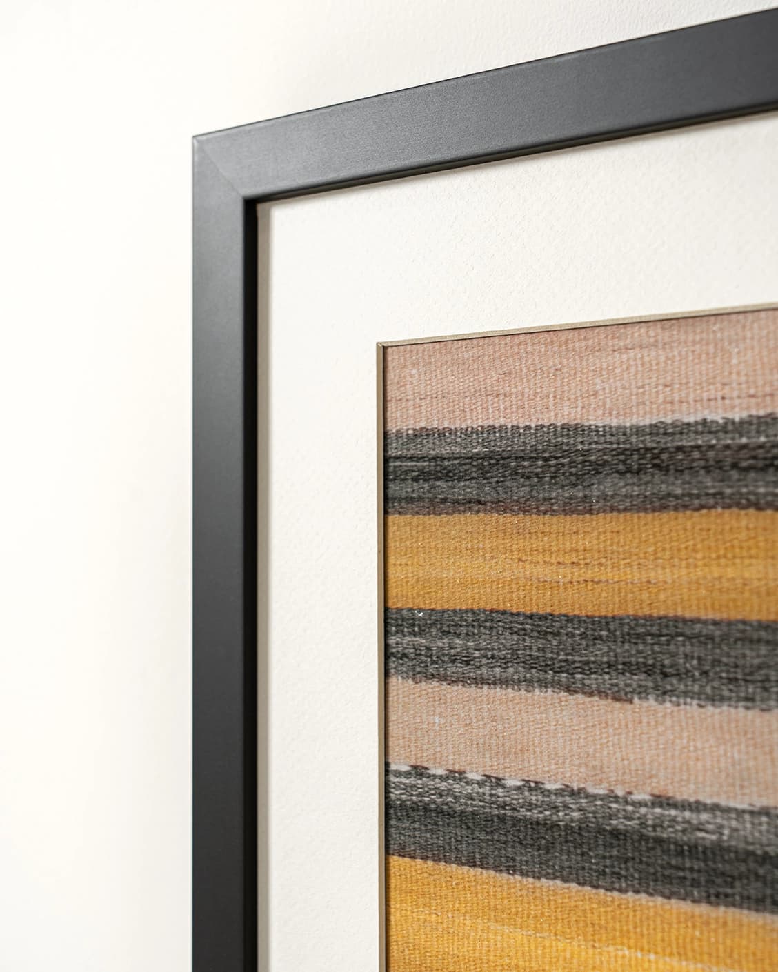 Bumblebee Grey fine art print in grey, beige and yellow, shown in a lifestyle close-up view as image 5