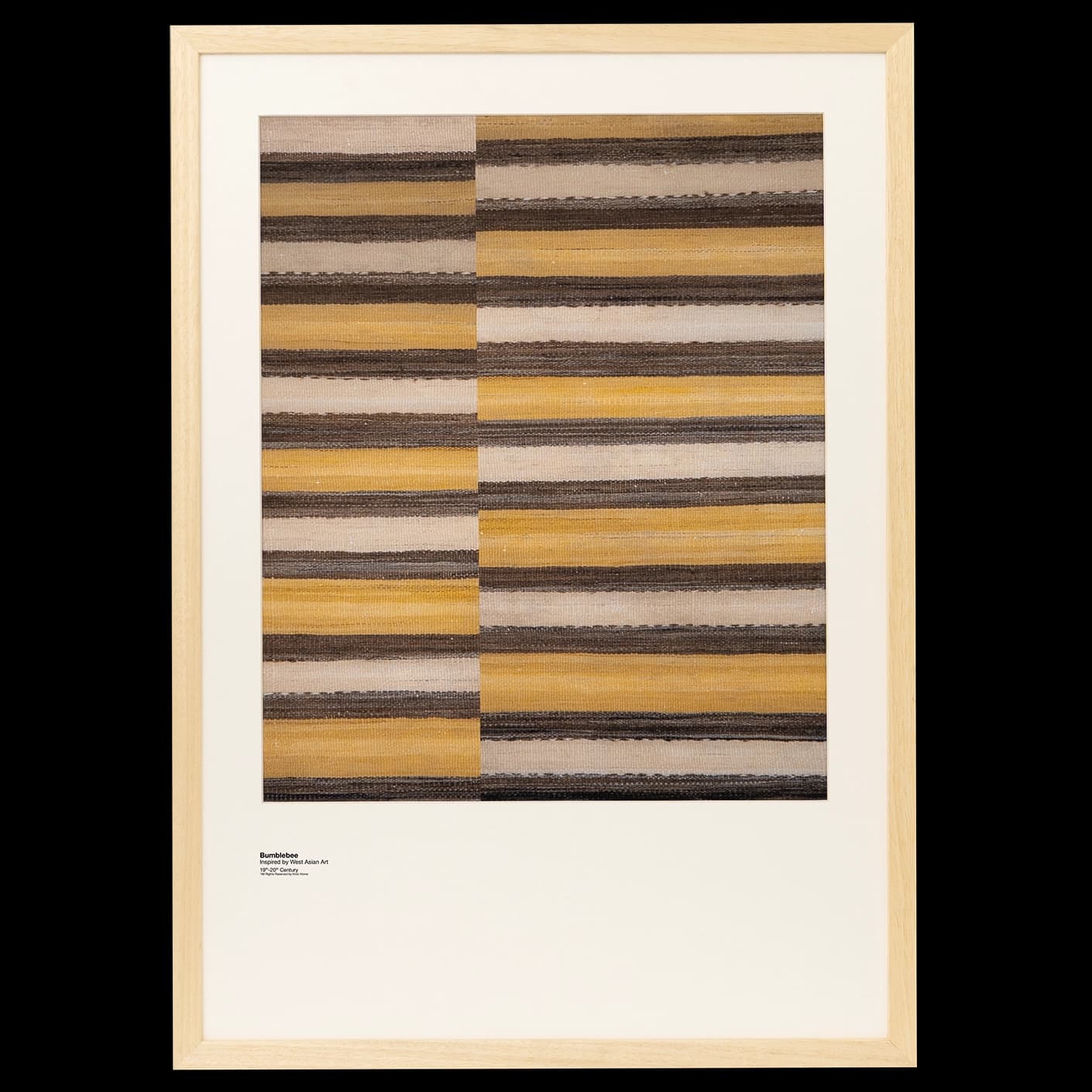 Bumblebee fine art print in brown, beige and yellow, shown in a lifestyle front view as image 1