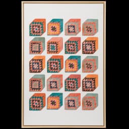 Cubism canvas in multicolour, shown in a product front view as image 1