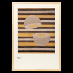 Eggsercise fine art print in yellow, brown and beige, shown in a product front view as image 1