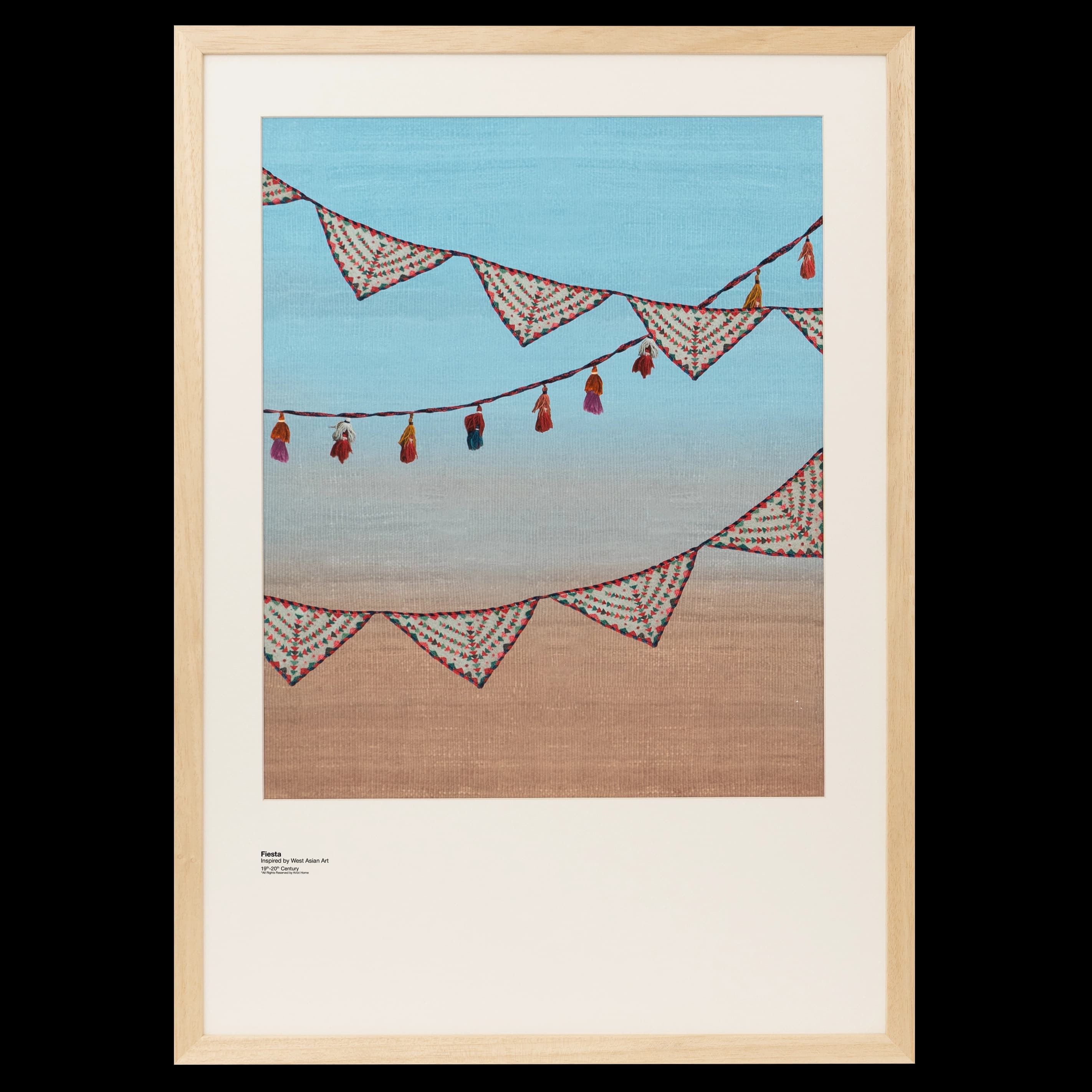 Fiesta fine art print in blue, shown in a lifestyle front view as image 1