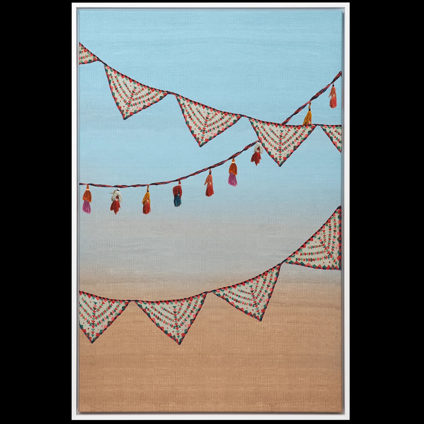 Fiesta canvas in multicolour and blue, shown in a product front view as image 1