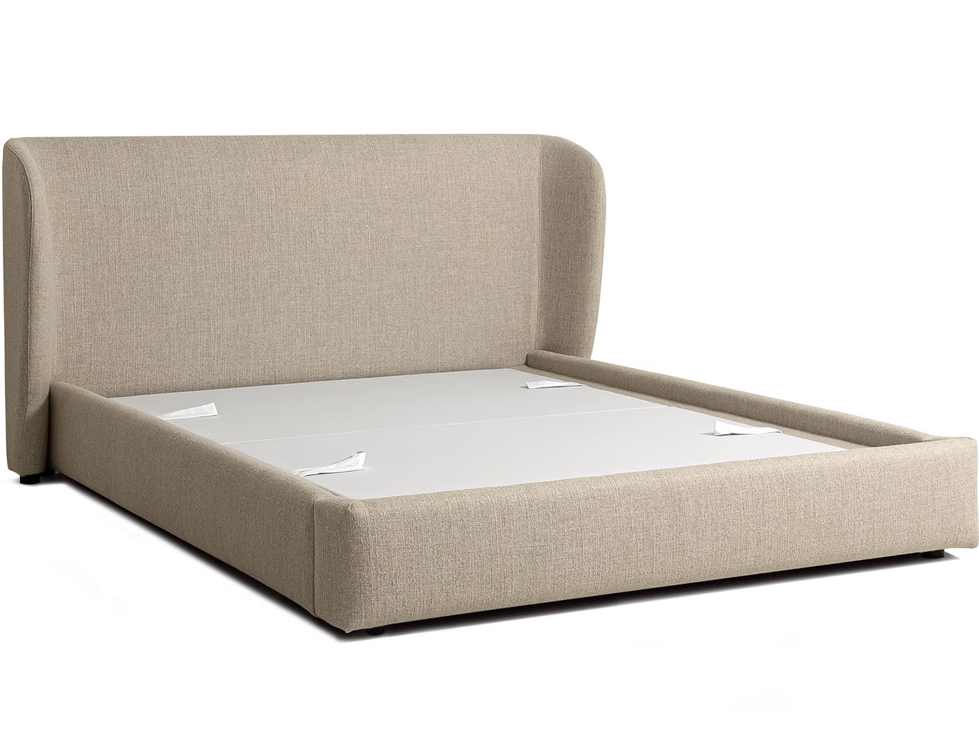 Livia Warm Mushroom bed frame, shown in a product front view as image 10