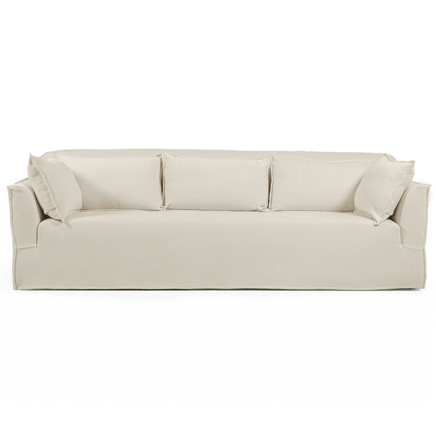 Miro Warm Ivory sofa, shown in a product front view as image 1