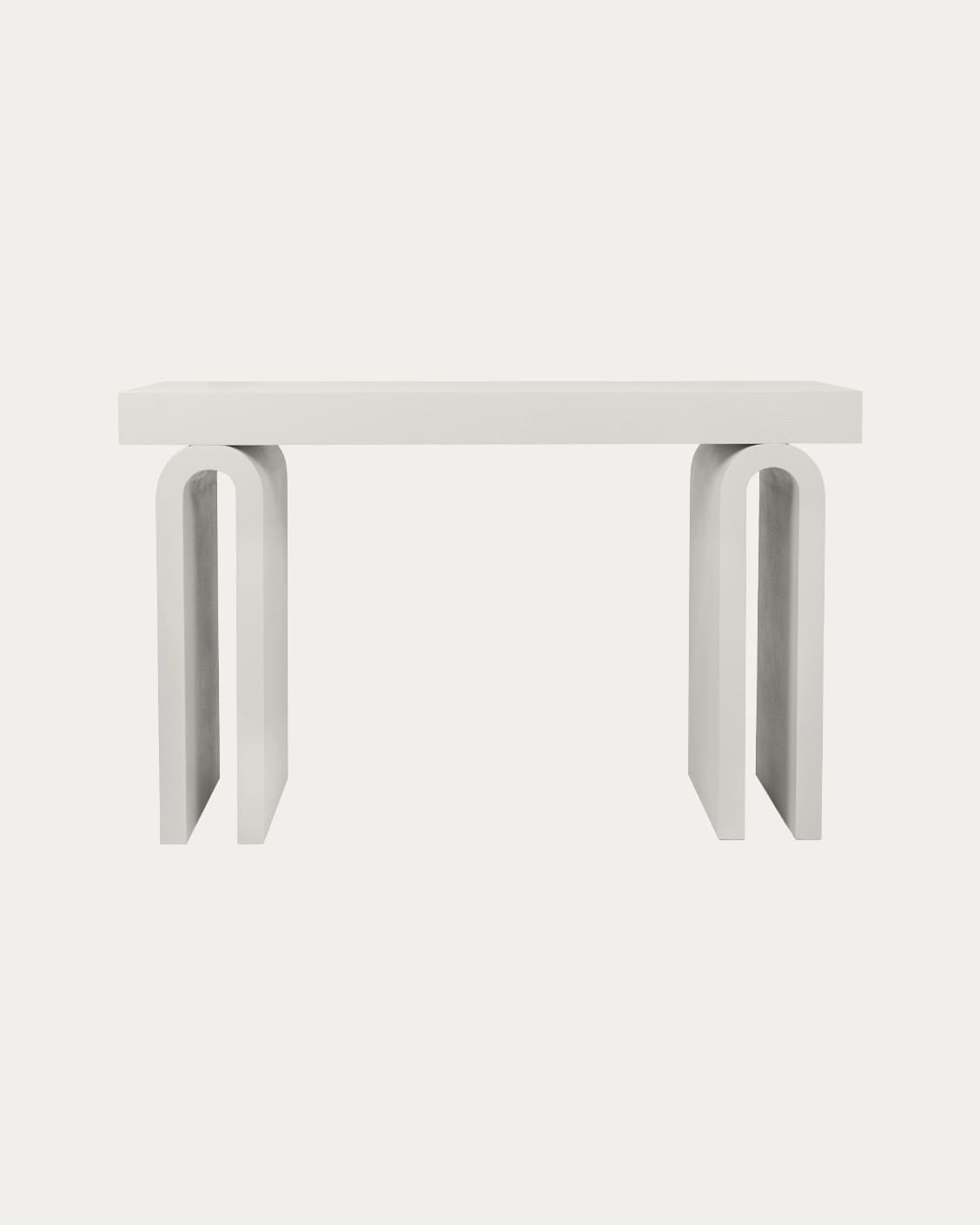 Trento console table in soft ivory and stone, shown in a product front view as image 1