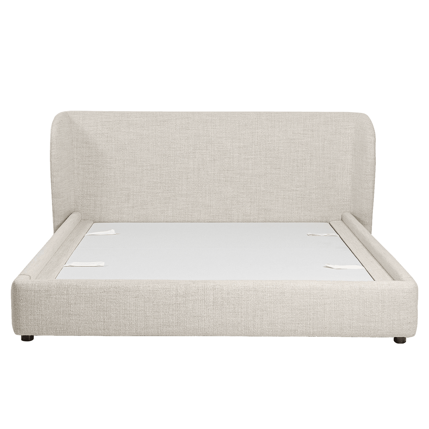 Livia Soft Off-White bed frame in off white, shown in a product front view as image 1