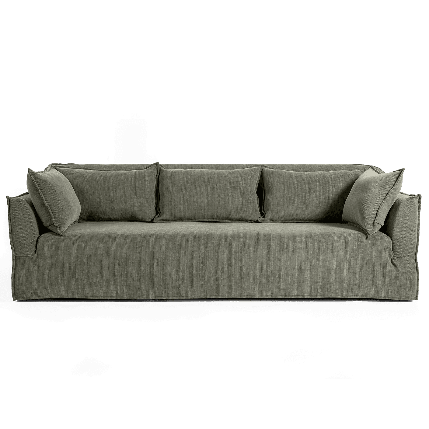 Miro Olive Grey sofa in olive grey, shown in a product front view as image 1