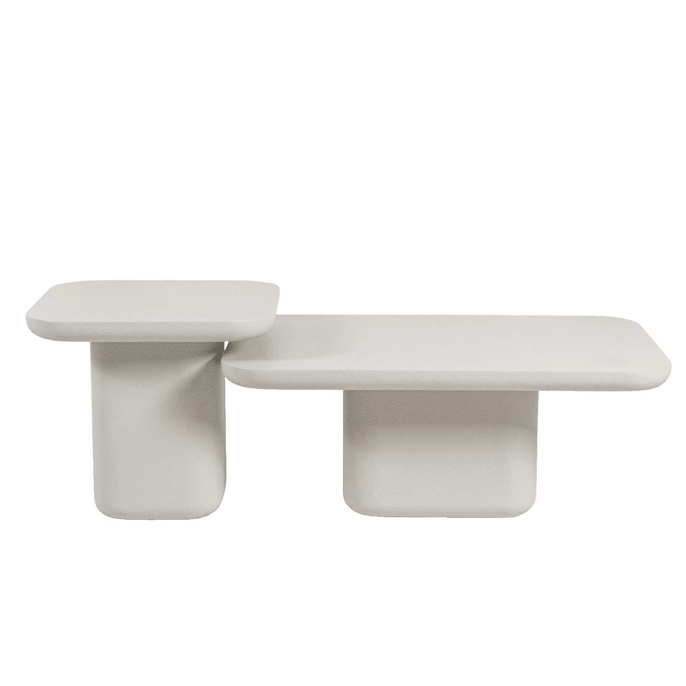 Modena Set Of 2 coffee table in soft ivory and stone, shown in a product front view as image 1